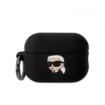 Silikónové puzdro Karl Lagerfeld 3D logo NFT Karl Head pre Airpods Pro 2 Black