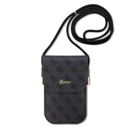 Kabelka na mobil Guess PU 4G Metal Logo Script Black