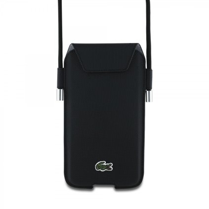 Kabelka na mobil Lacoste PVC Iconic Petit Pique XL čierná