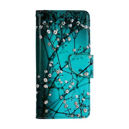 Flipové puzdro TopQ pre Honor Magic6 Lite 5G Modré s kvetmi