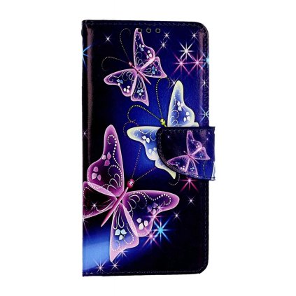Flipové puzdro TopQ pre Honor Magic6 Lite 5G Modré s motýlikmi