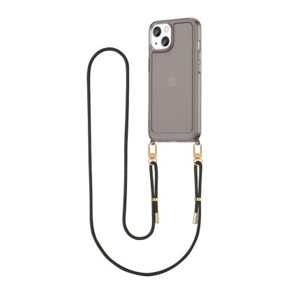 Zadný kryt Esthetique pre iPhone 13 s čiernou šnúrkou tmavý