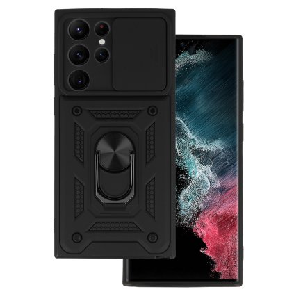 Slide Camera Armor Case pre Samsung Galaxy S22 Ultra Black