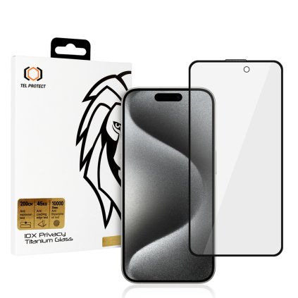 Tvrdené sklo 10X Privacy Titanium pre iPhone 16 Pro