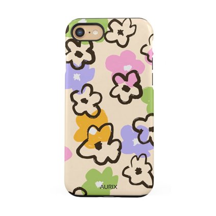 Zadný pevný kryt AURIX pre iPhone SE 2020 Flower Drawing