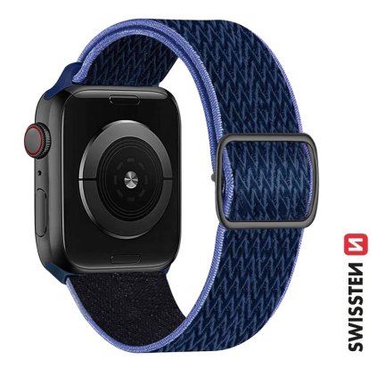 Remienok Swissten pre Apple Watch nylonový 38 - 40 - 41 mm modrofialový (so sponou)