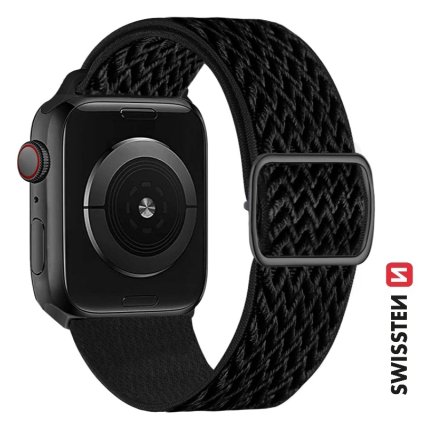 Remienok Swissten pre Apple Watch nylonový 42 - 44 - 45 - 49 mm čierný (so nylonový)