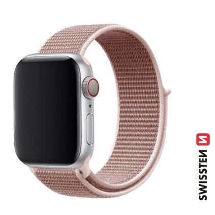 Remienok Swissten pre Apple Watch nylonový 38 - 40 - 41 mm ružovo-zlatý