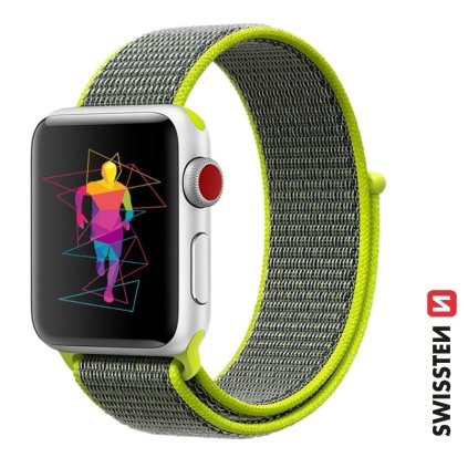 Remienok Swissten pre Apple Watch nylonový 38 - 40 - 41 mm svetlozelený