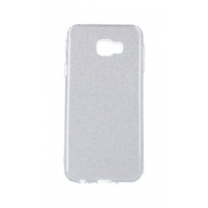 Zadný silikónový kryt na Samsung J4 + glitter strieborný
