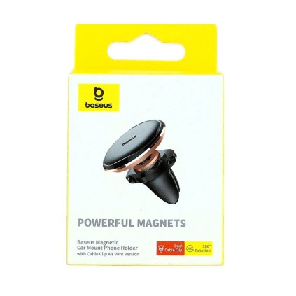 Magnetický držiak Baseus pre vetraciu mriežku čierno-ružový 360°