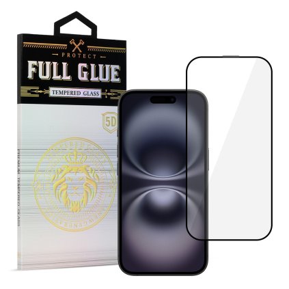 Tvrdené sklo HARD Full Glue 5D pre iPhone 16 PLUS čierne