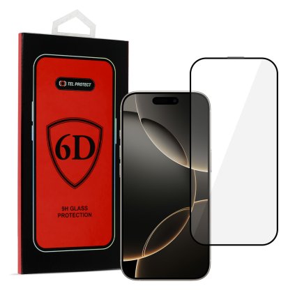 Tvrdené sklo Full Glue 6D pre iPhone 16 PRO MAX čierne