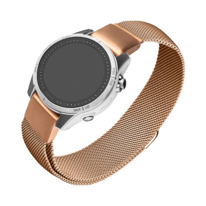 Sieťovaný remienok nerezový FIXED Mesh Strap pre Garmin QuickFit 20 mm, rosegold