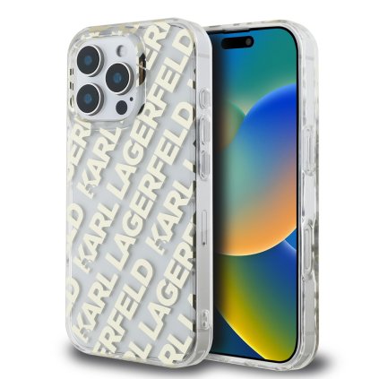 Zadný kryt Karl Lagerfeld IML Electroplated Repeated Logo pre iPhone 16 Pro Max Gold