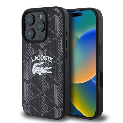 Zadný kryt Lacoste Blend Monogram MagSafe pre iPhone 16 Pro Black