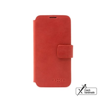 Kožené Flipové puzdro FIXED ProFit pre Apple iPhone 16 Pro Max, červené