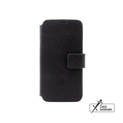 Kožené Flipové puzdro FIXED ProFit pre Apple iPhone 16 Pro Max, čierne