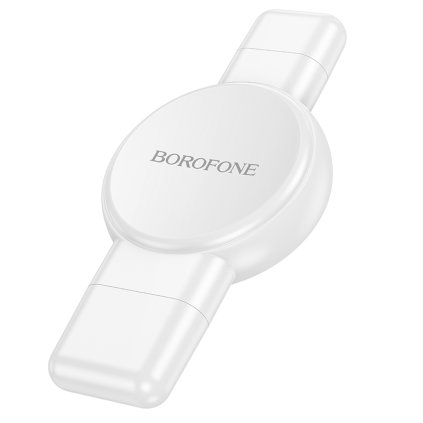 Bezdrôtová nabíjačka Borofone BQ31 Portable 2,5 W pre hodinky Apple Watch (1–9, SE, SE2) a Samsung Galaxy Watch Ultra, Ultra2 — biela