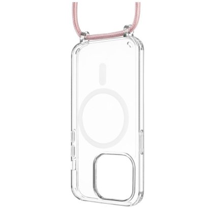 Zadný kryt MagPure na krk s ružovou šnúrkou pre Apple iPhone 16 Pro Max
