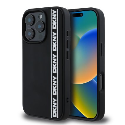 Zadný kryt DKNY 3D Rubber Repeat Logo Line pre iPhone 16 Pro Max Black