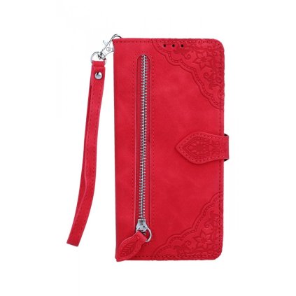 Flipové puzdro TopQ pre Xiaomi Redmi 9 so zipsom červené