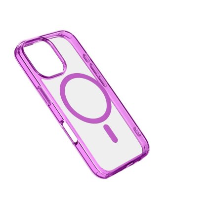 Zadný kryt Cellularline Iconic Mag s podporou Magsafe pre Apple iPhone 16 Pro Max, číry/ružový