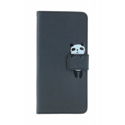 Flipové puzdro TopQ pre Xiaomi Redmi Note 13 čierne s pandou