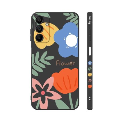 Zadný kryt Design na Samsung A15 Maľované kvety čierny