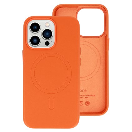 Zadný kryt MagSafe Leather pre Iphone 14 Orange