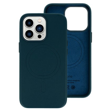 Zadný kryt MagSafe Leather pre Iphone 14 Pro Navy