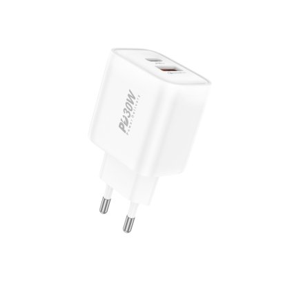 Adaptér Foneng EU52 rýchlonabíjací Dual 30W biely