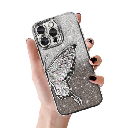 Zadný kryt Tel Protect Butterfly Water pre iPhone 12 strieborný