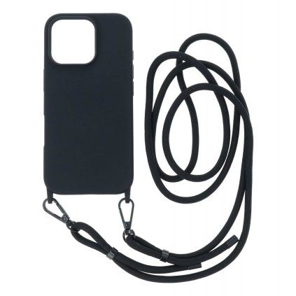 Zadný kryt pre iPhone 16 Pro čierny so šnúrkou