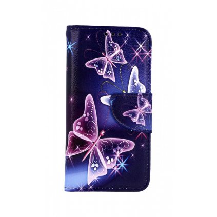 Flipové puzdro na Samsung M20 Modré s motýlikmi