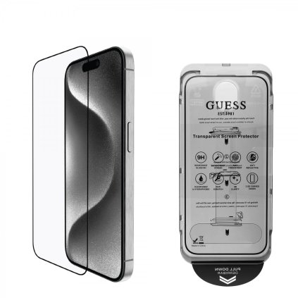 Tvrdené sklo Guess 2,5D pre iPhone 16 čierne