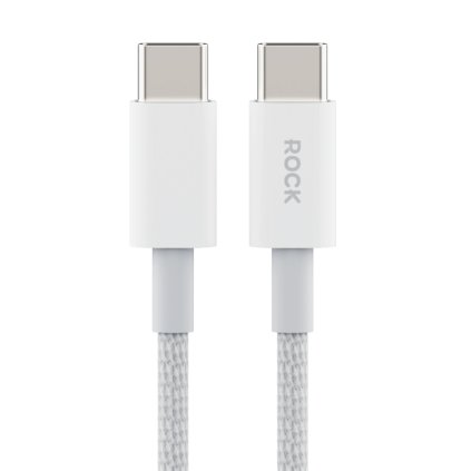 Dátový kábel Rock Z20 USB-C - USB-C PD 60W 3A 1m biely
