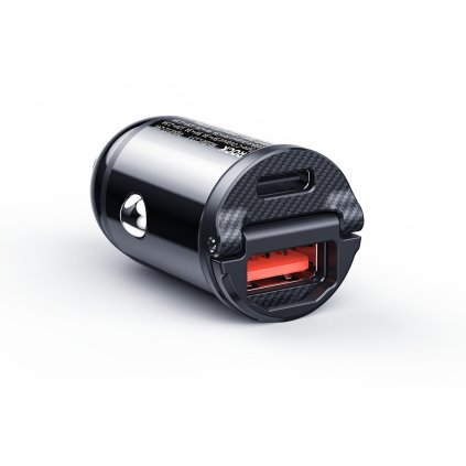 Adaptér do auta Rock H18 Mini s funkciou rýchleho nabíjania Dual 30W 3A čierny