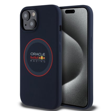 Zadný kryt Red Bull Silicone Red Ring MagSafe pre iPhone 14 Navy