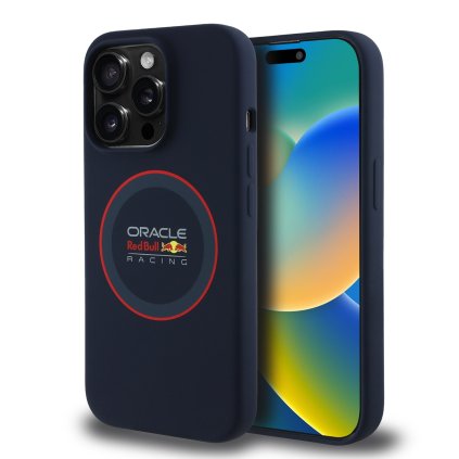Zadný kryt Red Bull Silicone Red Ring MagSafe pre iPhone 14 Pro Navy