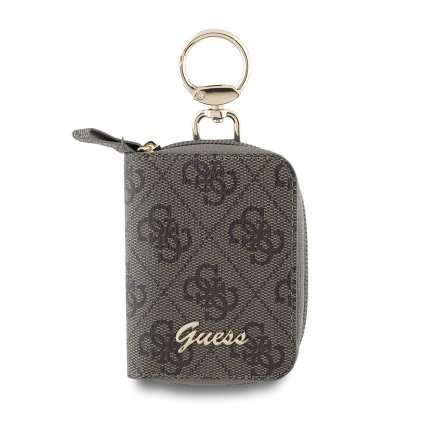 Kľúčenka Guess PU 4G Script Logo Brown