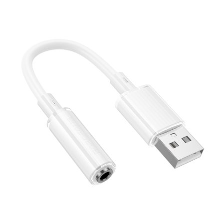 Adaptér Borofone BV22 Lemon - USB-A - jack 3,5 mm biely