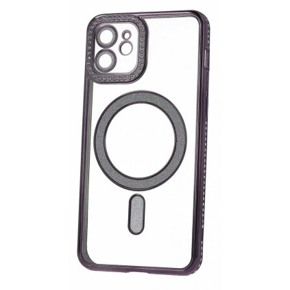 Zadný kryt Bling Magsafe pre iPhone 12 fialový