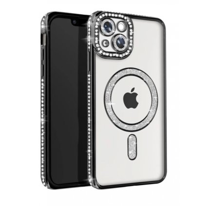 Zadný kryt Bling Magsafe pre iPhone 14 čierny
