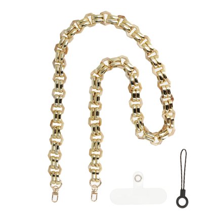 Šnúrka na mobil Chain béžovo-zlatá