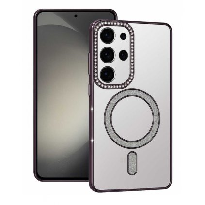 Zadný kryt Bling Magsafe pre Samsung Galaxy S25 Ultra purple