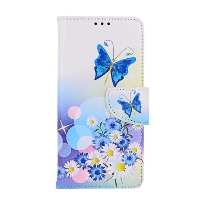 Flipové puzdro TopQ pre Samsung A16 Biele s motýlikom