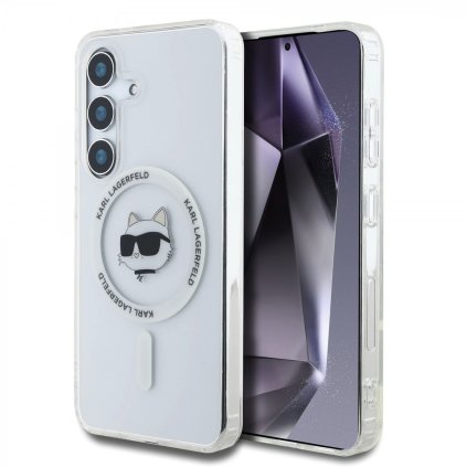 Zadný kryt Karl Lagerfeld IML Choupette Head MagSafe pre Samsung Galaxy S25+ Transparent