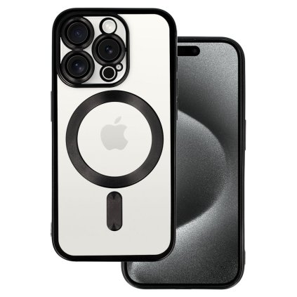Zadný kryt Metallic MagSafe pre iPhone 15 Pro Max čierny