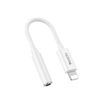 Adaptér Yesido YAU44 Audio Lightning - 3,5 mm jack biely